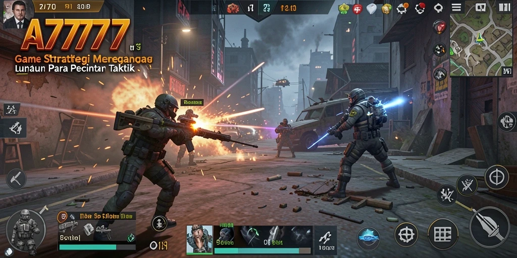 Screenshot gameplay A7777 menunjukkan strategi dan pertempuran mendebarkan.