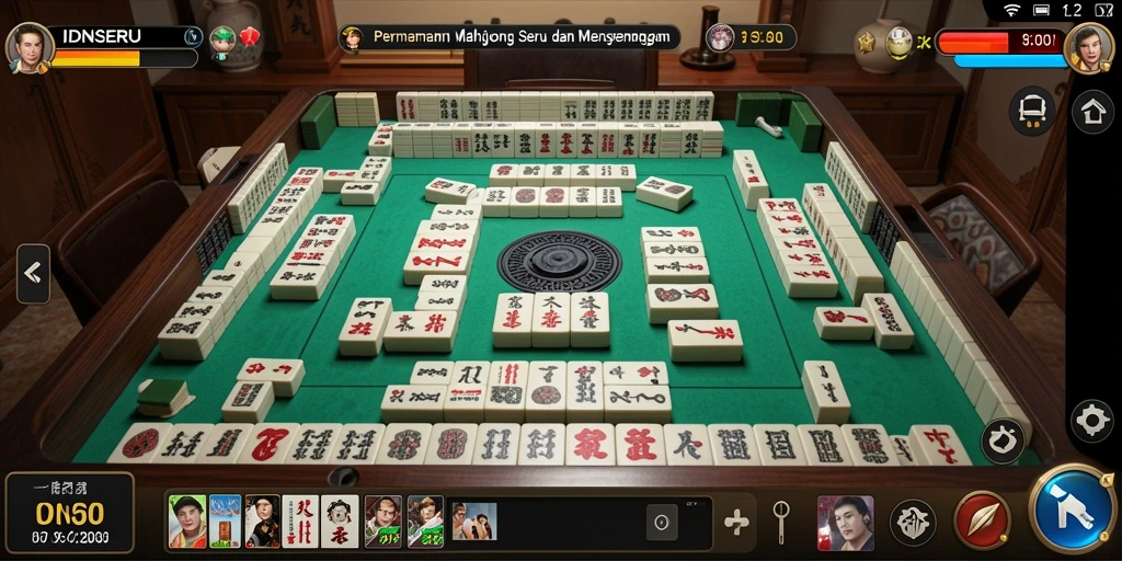 Gameplay menarik dari IDNSERU yang penuh tantangan Mahjong.