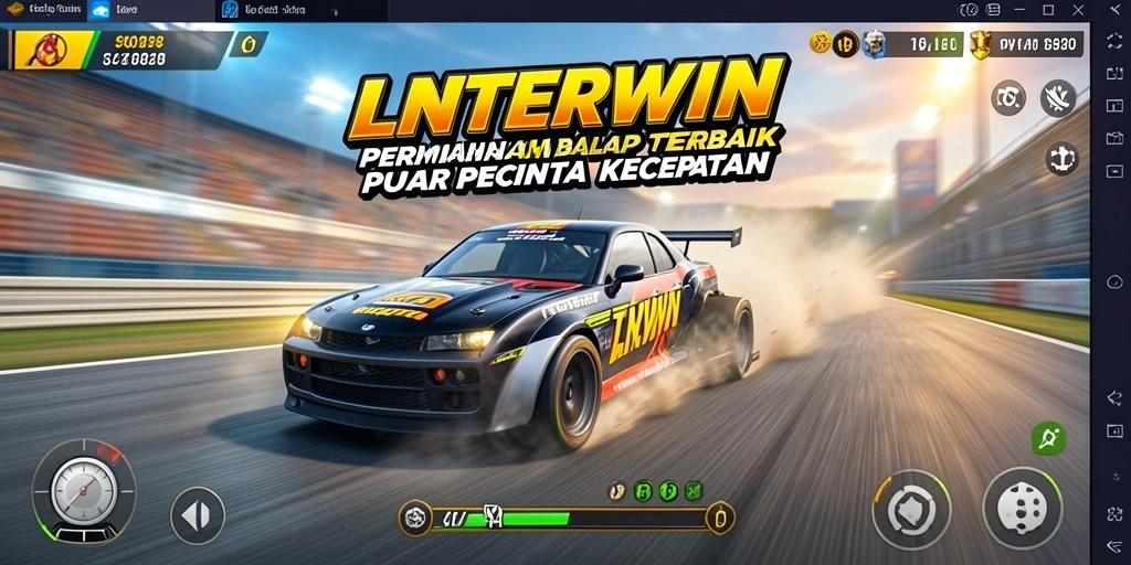Tangkapan layar LNTERWIN menampilkan aksi balap yang mendebarkan.