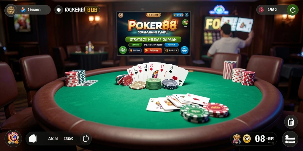 Screenshot gameplay POKER88 yang mendebarkan dan strategis.