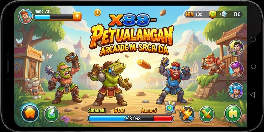 Tangkapan layar utama X88 menampilkan gameplay yang dinamis dan mengasyikkan.